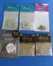 Odd Lot of Textured Jump/Split Rings CONNECTORS Spacers See Photos