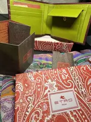 New $400 Etro MENS Wallet tags/ duster/ Box /Certificate Authenticity, burgundy