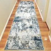 Celestial Setal Blue Linen Runner Rug