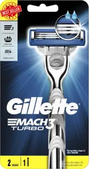Mach 3 Turbo Men'S Shaving Razor with 1 Refill Blade