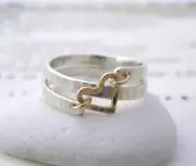Elegant Handmade Heart Ring 925 Sterling Silver Hammered Perfect Gift For Lover