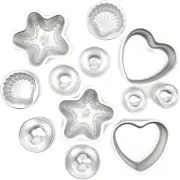 12 Packs Metal Bath Bomb Molds for Bath Bomb Handmade Natural Soap Cake 6 Shapes