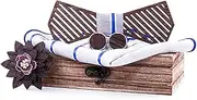 [SLEDEZ] Bow Tie Set for Men Simple Handmade Wooden Bow Tie Wedding Bow Tie Set Wedding Wedding Accessories