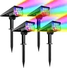 4x RGB Solar Spot Lights Outdoor Garden Landscape Trees Decor IP65 Waterproof
