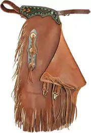 Horse Riding Softy Leather Classical Chinks Chaps With Tooling