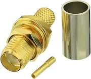 Eightwood 10pcs SMA Female Bulkhead Crimp Connector for RG58 RG400 RG142 Cable