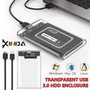 SATA External HDD Disk Transparent USB 3.0 2.5" SSD Hard Drive Enclosure Case
