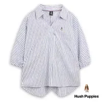 在飛比找momo購物網優惠-【Hush Puppies】女裝 襯衫 知性直條紋V領連袖襯