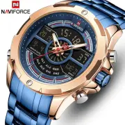 New NAVIFORCE Men Wristwatch Full Steel Quartz Men's Wrist