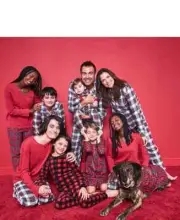 Family Pajamas Matching Brinkley Plaid Pet Pajamas - Dog / Cat - Red Black