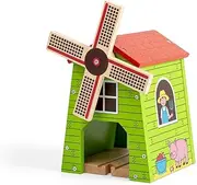Country Windmill Toy Train Tunnel - Bigjigs Train Accessories, Wooden Train Track Accessories, Windmill for Train Set, Trains for Kids