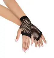 Short Length Fishnet Fingerless Gloves Net Gloves Neon Black Blue Pink Fast Ship
