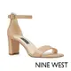 NINE WEST PRUCE 一字帶粗跟中跟涼鞋-奶茶色