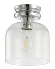 JONATHAN Y Domenic 7.75in Metal Bubbled Glass LED Flush Mount