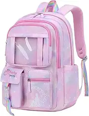 [Generic] Large Capacity School Bag | Waterproof Large Capacity Backpack | Cute Book Bag, Kids Zipper Schoolbag for Pencil Cases, Textbooks