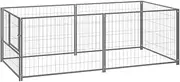 Large Outdoor Dog Kennel, Heavy Duty Dog Cage, Steel Dog Playpen, Outdoor Large Medium Small Dog Fence, 200 x 100 x 70 cm Silver
