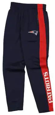 OuterStuff NFL Youth Boys Side Stripe Slim Fit Performance Pant, New England Pat