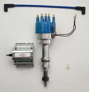 Ford 289 302 BLUE SMALL CAP PRO-BILLET Distributor + 60K COIL Use w/ MSD 6AL Box