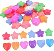 POPETPOP 200PCS Plastic Play Balls for Heart Star Shapes Indoor Ball Pit Safe Material for Play Areas Stimulates Visual Tactile Senses