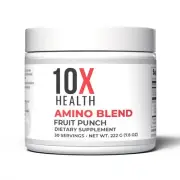 10X Health Amino Blend Fruit Punch - Contains EAA and BCAA Amino Acids Supple...