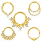 1PC 316 Surgical Stainless Steel Septum Clicker Nose Rings Hoop Ear Cartilage
