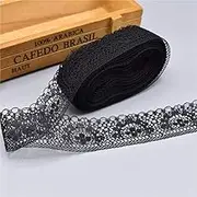 Lace Ribbon，Lace Trim， lace Ribbon 40mm 10 Yards Beautiful White Floral Pattern Lace Ribbon for DIY Sewing Bridal Dress Decoration Wrapping(Black)