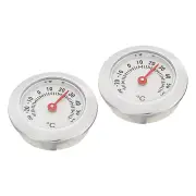 2Pcs 1.1” Mini Indoor Outdoor Thermometer Temperature Monitor Meter Gauge Silver