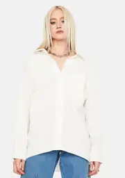 Angel Know Your Worth Button Up Dress Shirt