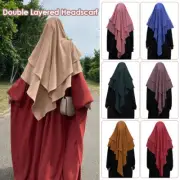 Women Muslim Two Layer Hijab Scarf Shawl Wrap Ramadan Women Headscarf Head Cover