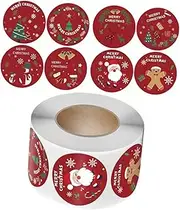 FIXOSHEE 3 Rolls Self Adhesive Christmas Stickers Decorative Present Box Sealing Decals for Wrapping Presents Greeting Cards Goody Bags Holiday Ornaments for Family Friends
