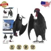 Black Feathered 18'' Faux Vulture Decoy - Perfect for Outdoor Spaces & Gardens