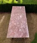Rose Quartz Dining / Kitchen Counter Table Top Handmade Natural stones Home Top