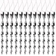 12 Pack Silver Spiral Bird Repellent Reflective Scare Rods, Hanging Plastic R...