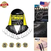 21" Elastic Bungee Cords with 37.8" Stretch & Rust-Resistant S-Hooks, 30 Pack