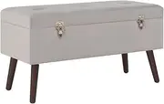 Generic Bench with Storage Compartment Grey 80 cm Velvet