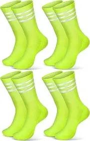 Breathffy 4 Pairs Glow in Dark Socks Cycling Socks High Reflective Running Socks Night Safety Socks Compression Athletic Sock