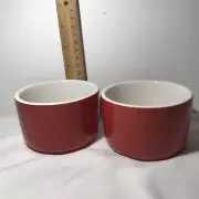 Chef's Counter RED Set of 2 Stoneware 8 OZ. Ramekins NWOT