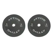 2" Olympic Bumper Plate Weight Plates with Steel Hub in Pairs High-Bounce Olympic Weight Plates 5KG Pair