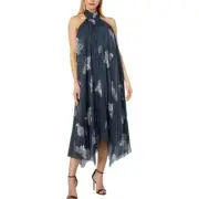 NWT ALLSAINTS Alaya Cordelia Floral Silk Asymmetrical Maxi Dress Size 8