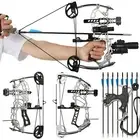 Archery Short-axis Steel Compound Bow Set 15-32lbs Adjustable Shooting Target