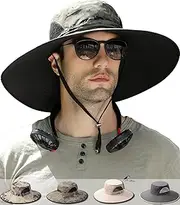 [OZ SMART SUN PROTECTION] Extra Large Bucket Hat for Big Head, XXL Wide Brim Bucket Sun Hat Men/Women, Waterproof Boonie Hat for Fishing, Hiking, Camping, Smart Garden (CAMO-Green)