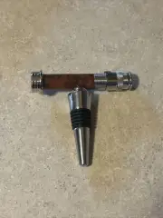HANDCRAFTED T-HANDLE CORKSCREW/ STOPPER STAINLESS STEEL