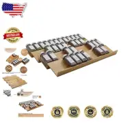 Customizable Bamboo Spice Rack - Elegant Storage Solution for Kitchen & Makeup