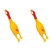 2x Rosewood Jolly Doggy Chicken Large Pet Dog Interactive Fun Fetch Play Toy YLW