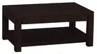 Coffee Table, Small Timber Coffee Table with 2 Hidden Drawers, Chocolate.