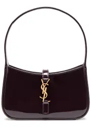 Saint Laurent Le 5 à 7 Mini Patent Leather top Handle bag - Brown ONE SIZE