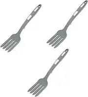 Alipis 3pcs Ergonomic Kitchen Pasta Fork Large Silicone Tongs Fork Reusable Cooking Food for Salad Serving