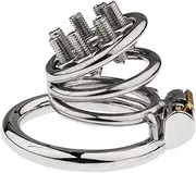 Metal Cock Cage Chastity Device Chastity Cage With Metal Spikes Chastity Cage Penis Cage Sex Metal Chastity Cage Flat Cage For Male 40Mm