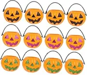 CRILSTYLEO 12pcs Pumpkin Candy Bucket Decorative Pumpkin Decoration Candy Bucket Shape Container Party Hey List Holders Decorations Holder Decor Halloween Jack O Orange Pp Random Color