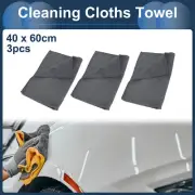 Cleaning Cloths Towel,Car Plush Cloth Microfiber Grey,3pcs 420g/㎡ 40x60cm